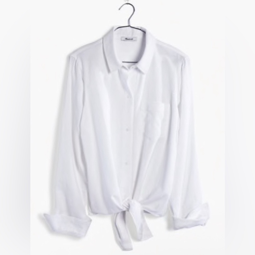 Madewell tie front button front top